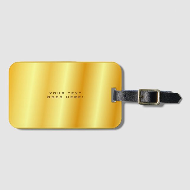 Plain Unique Special Gold Colour Background  Luggage Tag (Front Horizontal)