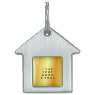 Plain Unique Special Gold Colour Background Pet ID Tag