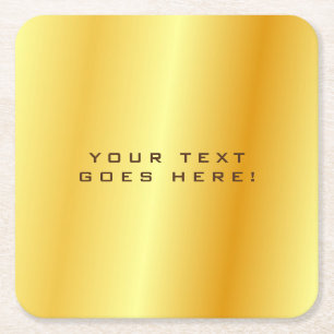 Plain Unique Special Gold Colour Background Square Paper Coaster