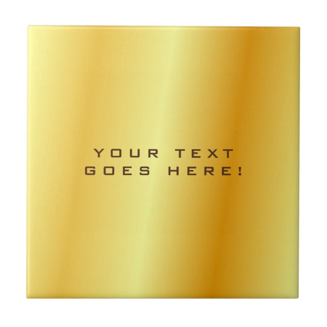 Plain Unique Special Gold Colour Background Tile (Front)