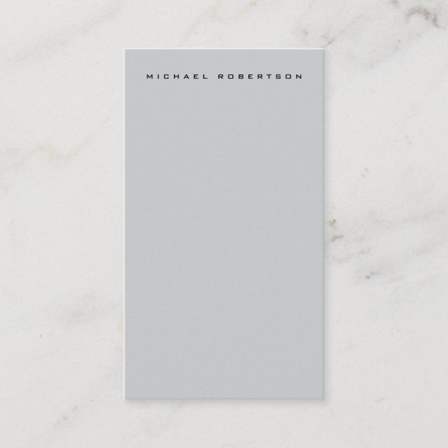 Plain Unique Special Grey Personalised Own Name Enclosure Card (Front)