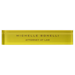Plain Unique Special Yellow Colour Background Nameplate