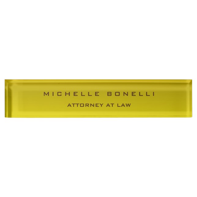 Plain Unique Special Yellow Colour Background Nameplate (Front)