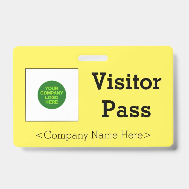 Plain "Visitor Pass" Badge ID Badge (Front)