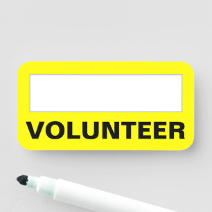 Plain "VOLUNTEER" Name Tag