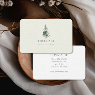 plain watercolor tree business card