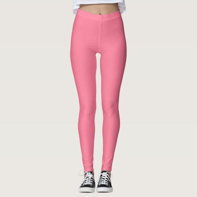 Plain Watermelon Colour Leggings (Front)