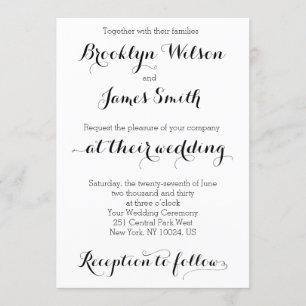 Plain Wedding Invitations White