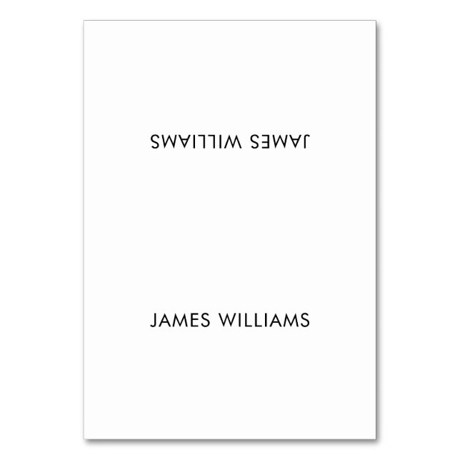 Plain Wedding Place Cards White (Front)