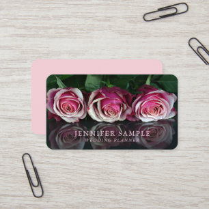 Plain Wedding Planner Modern Professional Floral Business Card