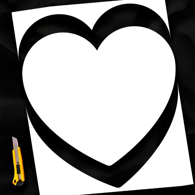 Plain White 24" Love Heart Template Blank Wedding Poster (24" wide love heart plain white wedding poster)