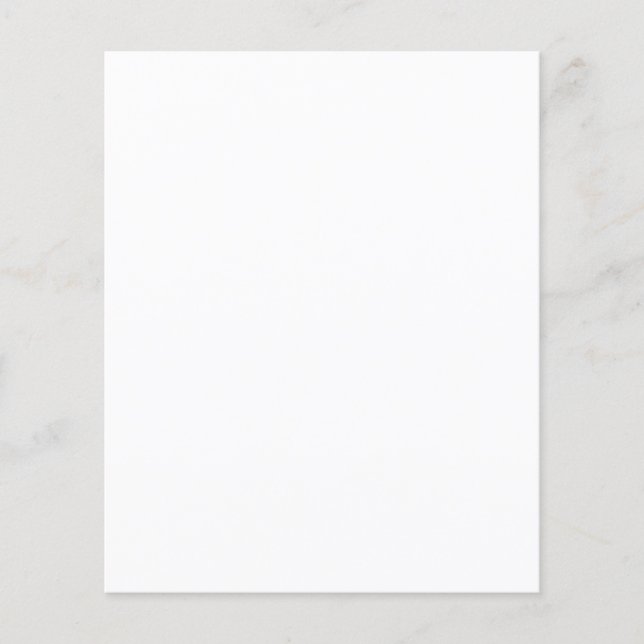 Plain White 4.5" x 5.6" Blank Wedding Program (Front)