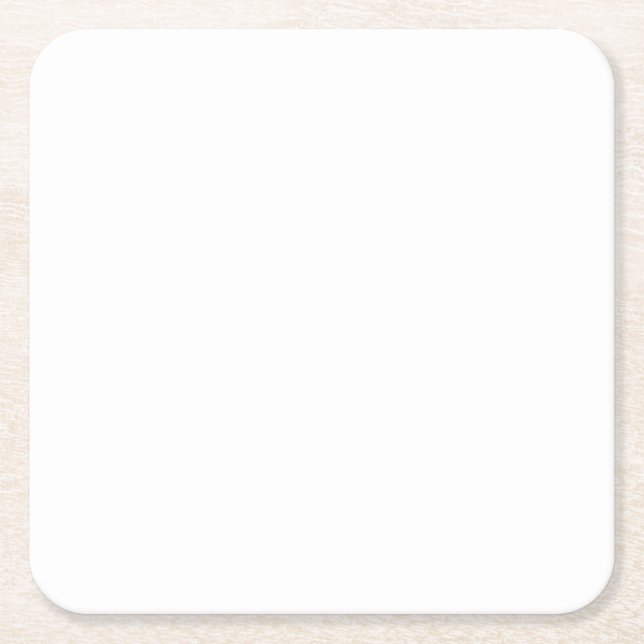 Plain White 4" x 4" Pulp Board Blank Wedding Square Paper Coaster (Front)