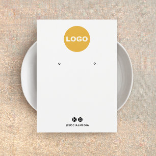 Plain White Add Your Logo Earring Display Card