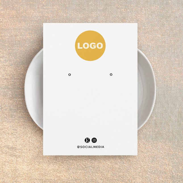 Plain White Add Your Logo Earring Display Card (Creator Uploaded)