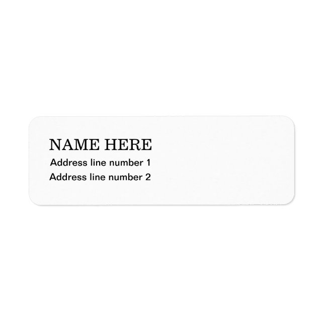 Plain white address label (Front)