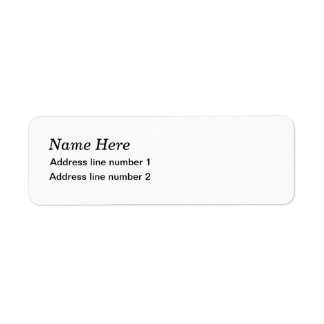 Plain white address label