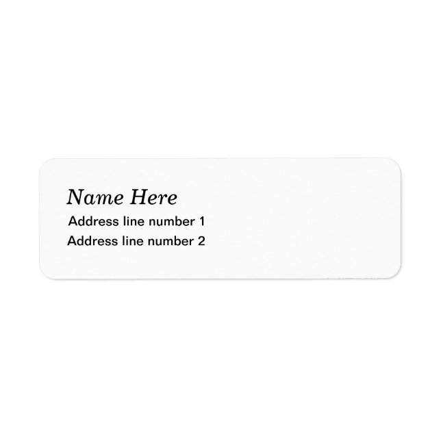 Plain white address label (Front)