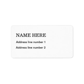 Plain white address label