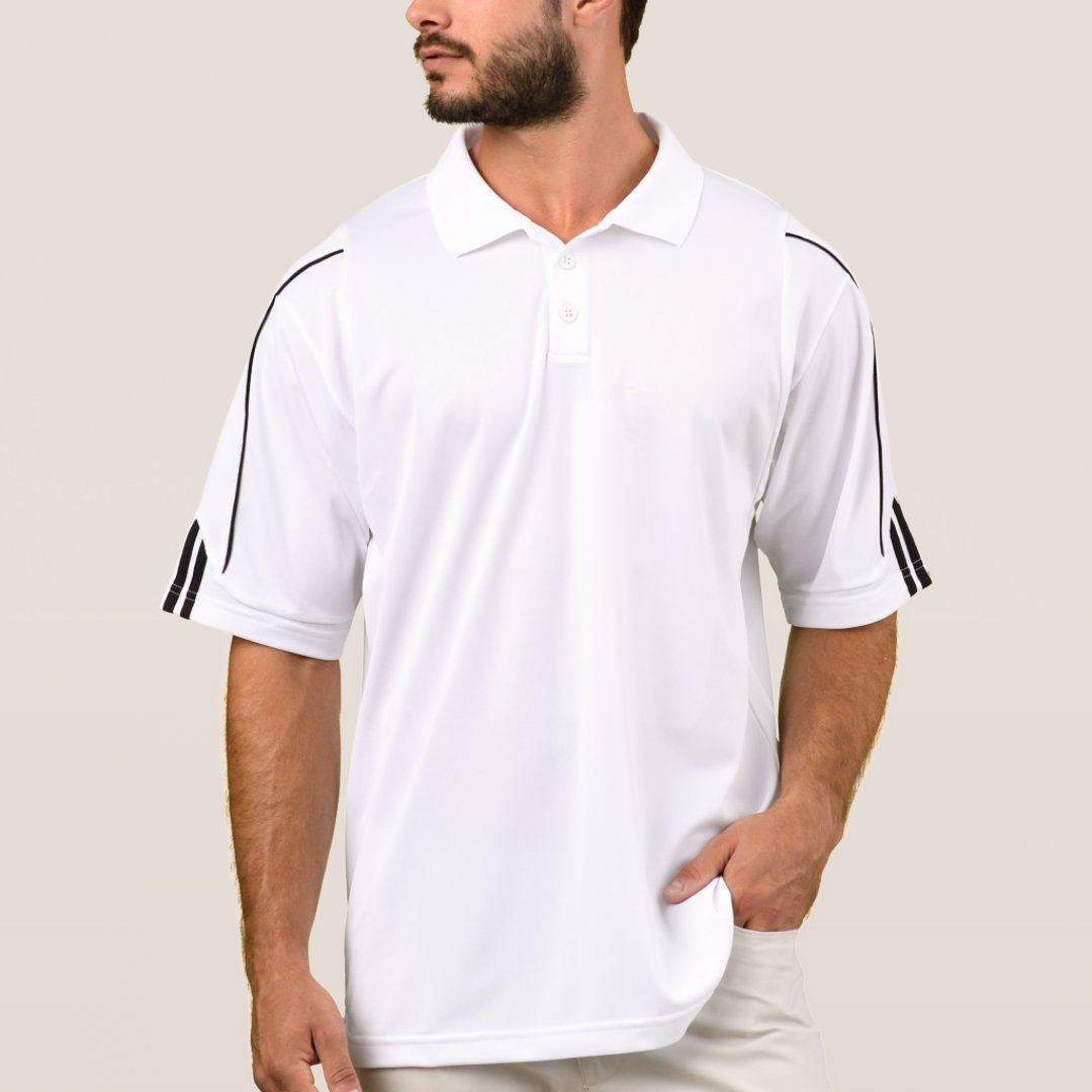 Plain white adidas golf climalite polo shirt men | Zazzle