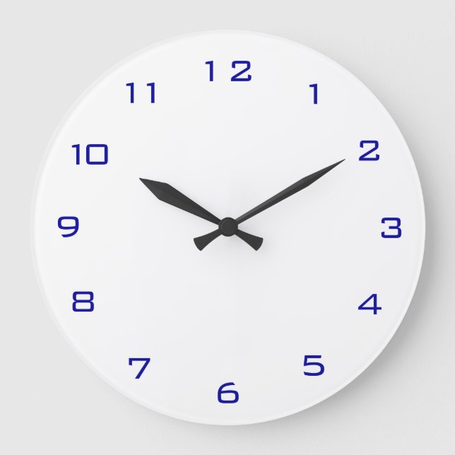 Plain White and Blue> Plain Kitchen Clocks (Front)