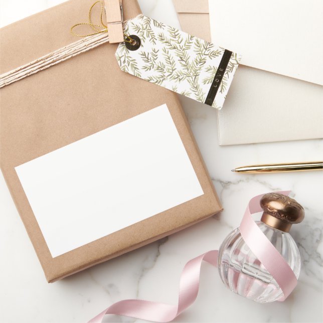 Plain White Blank Wedding Set of 4.5" x 2.7" Rectangular Sticker (Gifting)