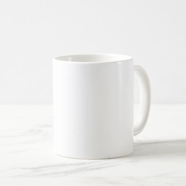 Plain white coffee mug (Front Right)