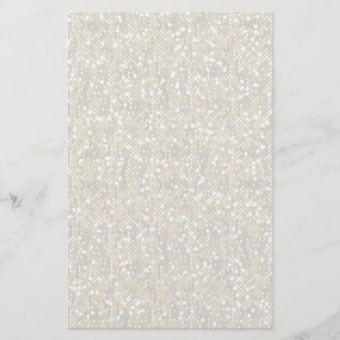 Plain White Confetti Glitter Stationery
