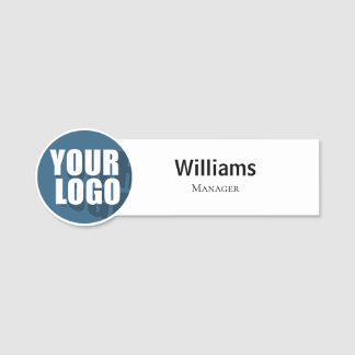 Plain White Custom Logo Employee Magnetic or Pin N Name Tag