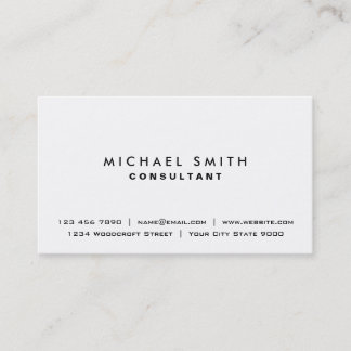 Plain White Elegant Professional Modern Simple Business Card