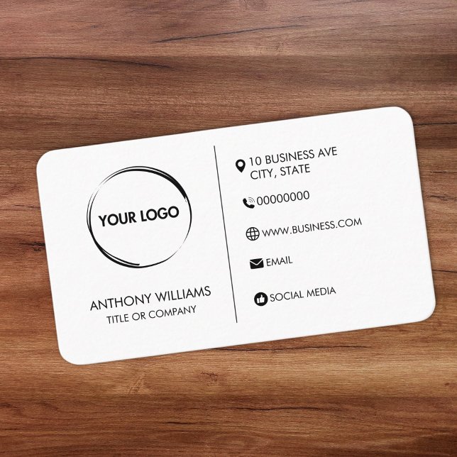 Plain White Generic Design Business Card (plain white generic design business card template.)