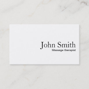 Plain White Massage therapist Business Card