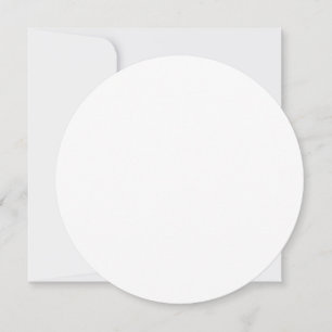 Plain White Matte 5.25" Circle Blank Graduation Invitation