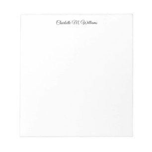 Plain White Minimalist Professional Modern Notepad