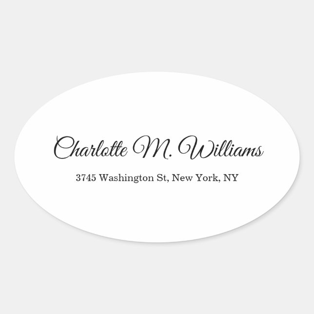 Plain White Minimalist Professional Modern Oval Sticker (Front)