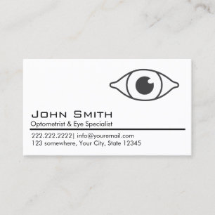 Plain White Optometrist & Eye Care Business Card