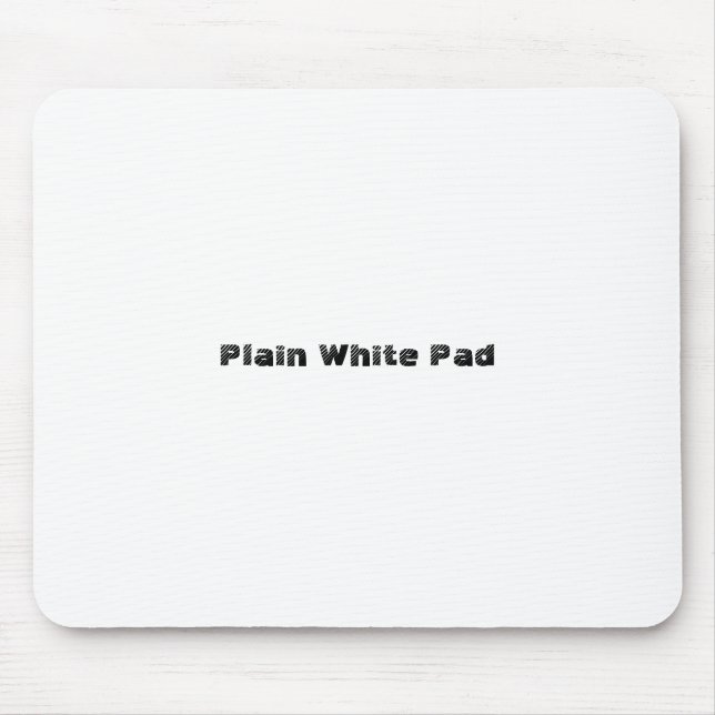 Plain White Pad Mouse Mat (Front)