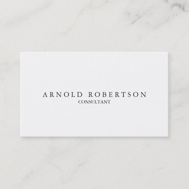 Plain White Professional Business Card (Front)