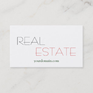 Plain White Real Estate Agent Trendy Business Card