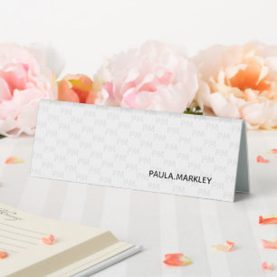 Plain White Simple Grey Modern Monogram Pattern