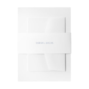 Plain White Simple Minimalist Wedding Invitation Belly Band