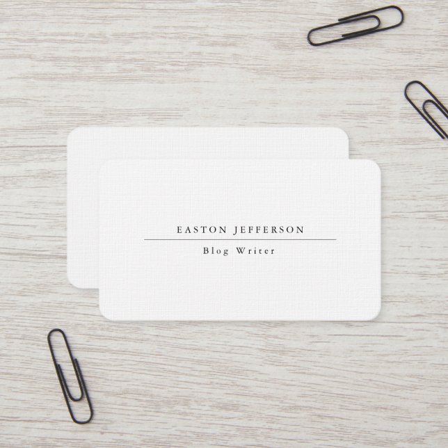 Plain White Simple Trend Professional Web Internet Business Card (Front/Back In Situ)
