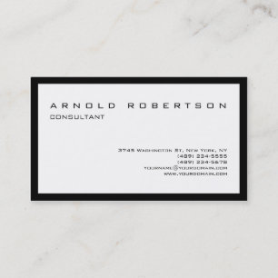 Plain White Stylish Professional Business Card