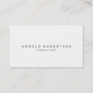 Plain White Trendy Professional Business Card