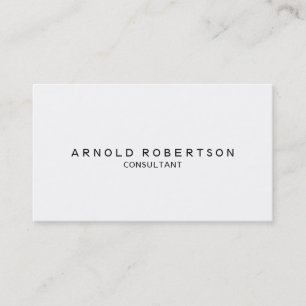 Plain White Trendy Professional Business Card