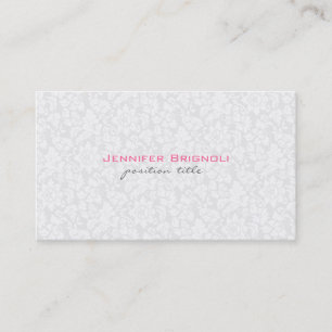 Plain White Vintage Floral Damasks Business Card