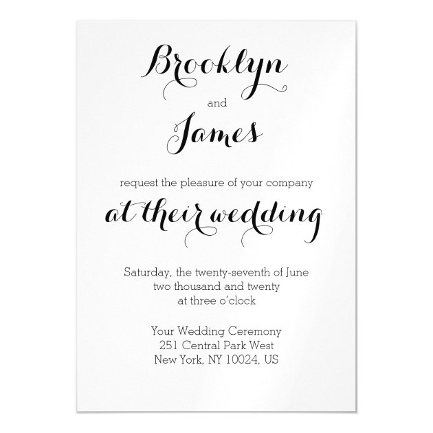 plain wedding invitations