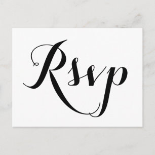 Plain White Wedding RSVP Postcards