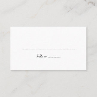 Plain White With Black Table Number Escort Cards