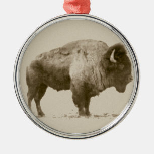 Plains Bison Metal Tree Decoration